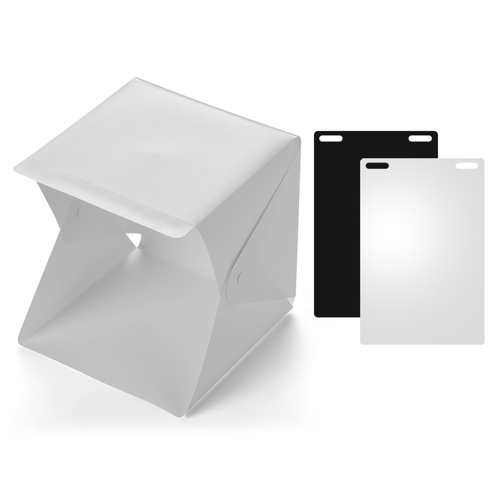 Bærbar diy led studio lysboks 6000k mini sammenklappelig fotograferingstelt sort hvid baggrund usb til stadig liv fotografering