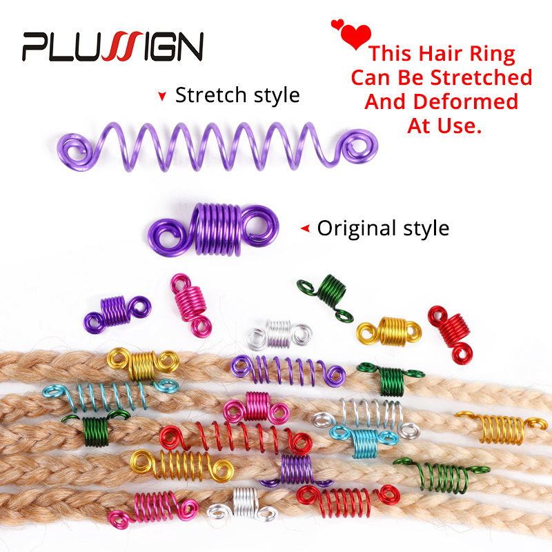 Plussign Perline Capelli 10-20Pcs Dreadlock Perline Nuovi Capelli di Arrivo Polsini Gloden Argento Rosa Trecce Colorate Gioielli di Metallo perline Pinze