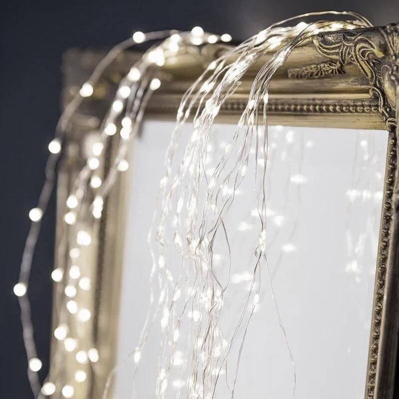Led Copper Warm White Lighting Light String For Outdoor Wedding Room Background Christmas Tree Decor Waterfall Fairy Vine Lights