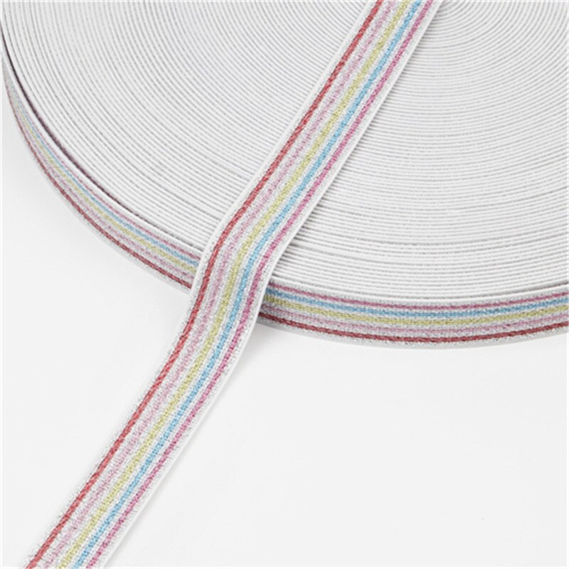 Bandas elásticas con estampado de leopardo 2,5 cm de espesor pantalones de goma suave cordón elástico 25mm para cinta para la cabeza cinturón Ropa Accesorios artesanales: white color