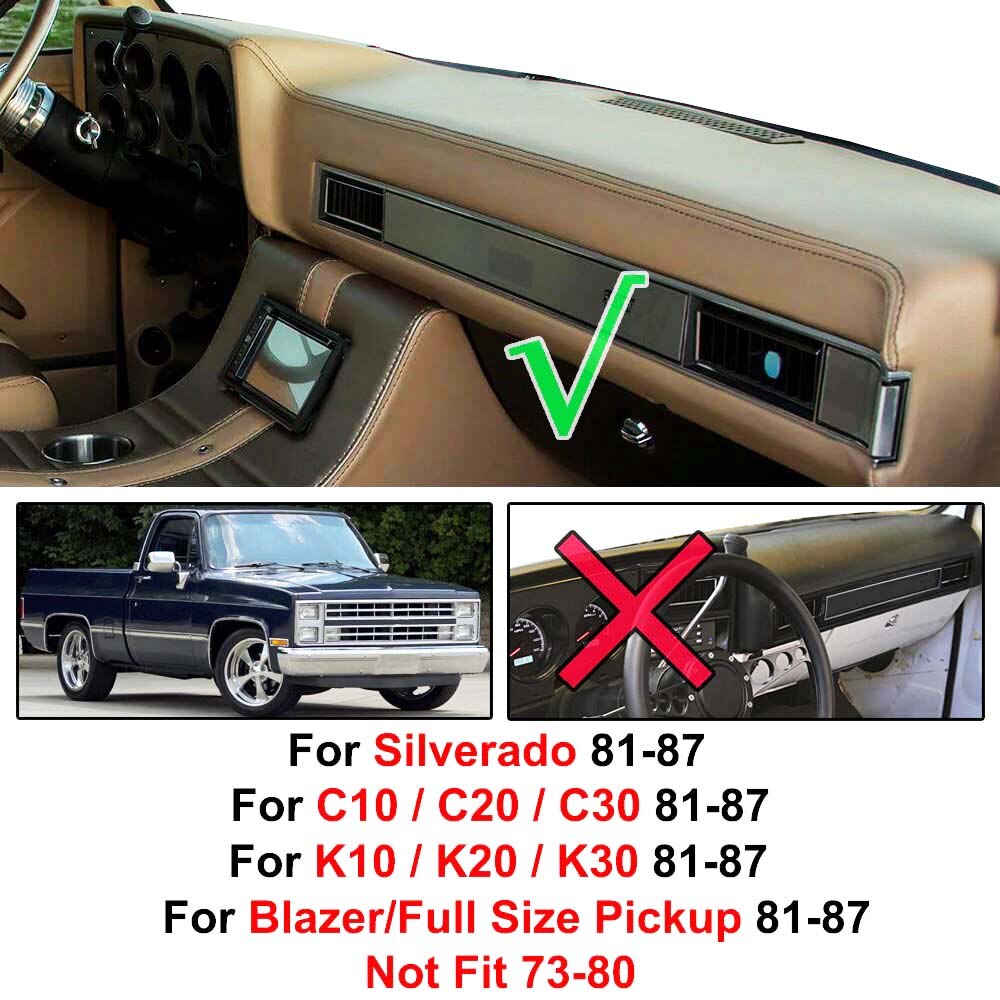 Dashboard Cover Voor Chevrolet Chevy C10 Full Size Truck Silverado 1981 - 1987 Dash Mat Dashmat Dash Board Cover Zon schaduw Tapijt