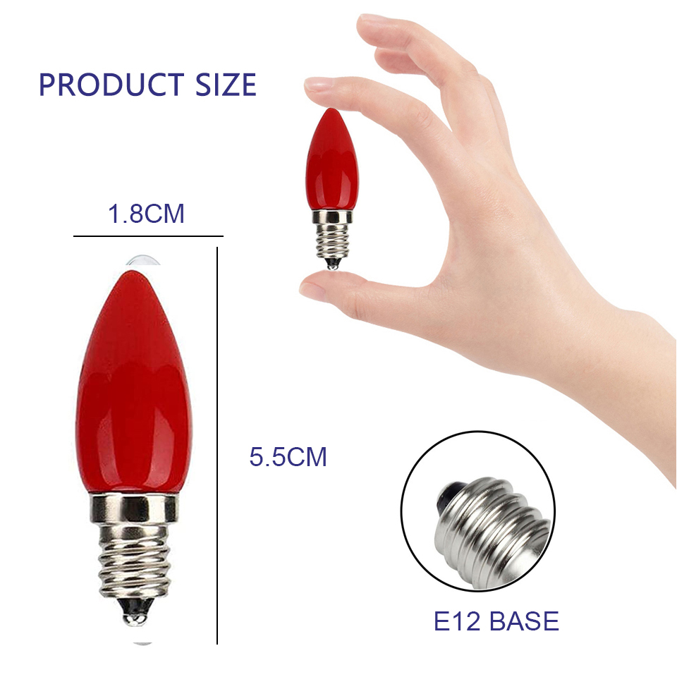 10 stk.  e12 led-lyspære 110v 220v 1.5w glassdeksel rød lyspære buddha lotusgudlampe 4 led smd 2835 led-lys