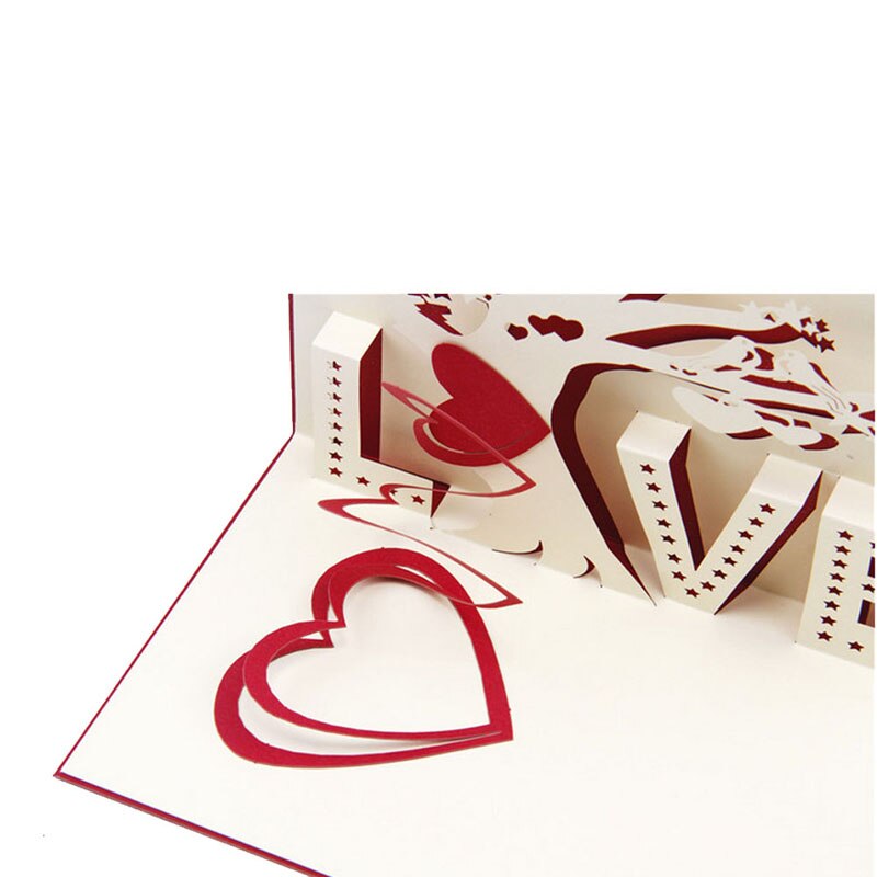3D Up Cards Love Tree Heart Valentine Lover Happy Birthday Greeting Card QX2E