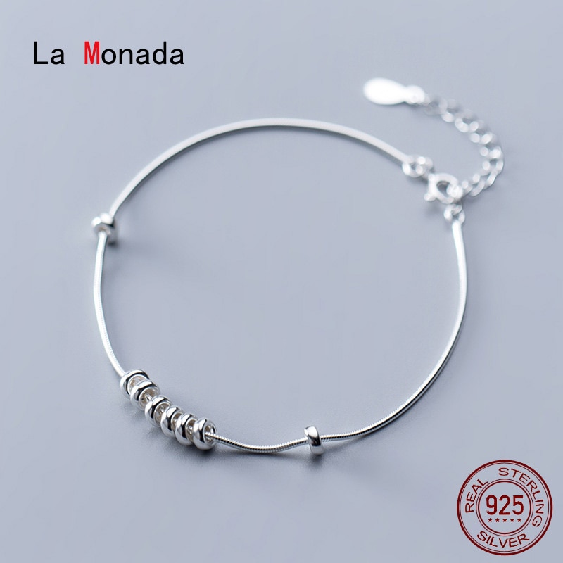 La Monada Minimalist Bracelets For Women Silver 925 Sterling Jewelry Fine Chain 925 Sterling Silver Women's Bracelet Female