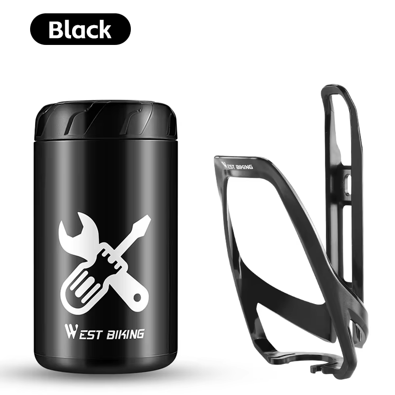 WEST BIKING-caja de herramientas para cápsulas de bicicleta, Kit de reparación, lata de almacenamiento, botella impermeable para ciclismo de montaña y carretera, accesorios para bicicleta: Marrón