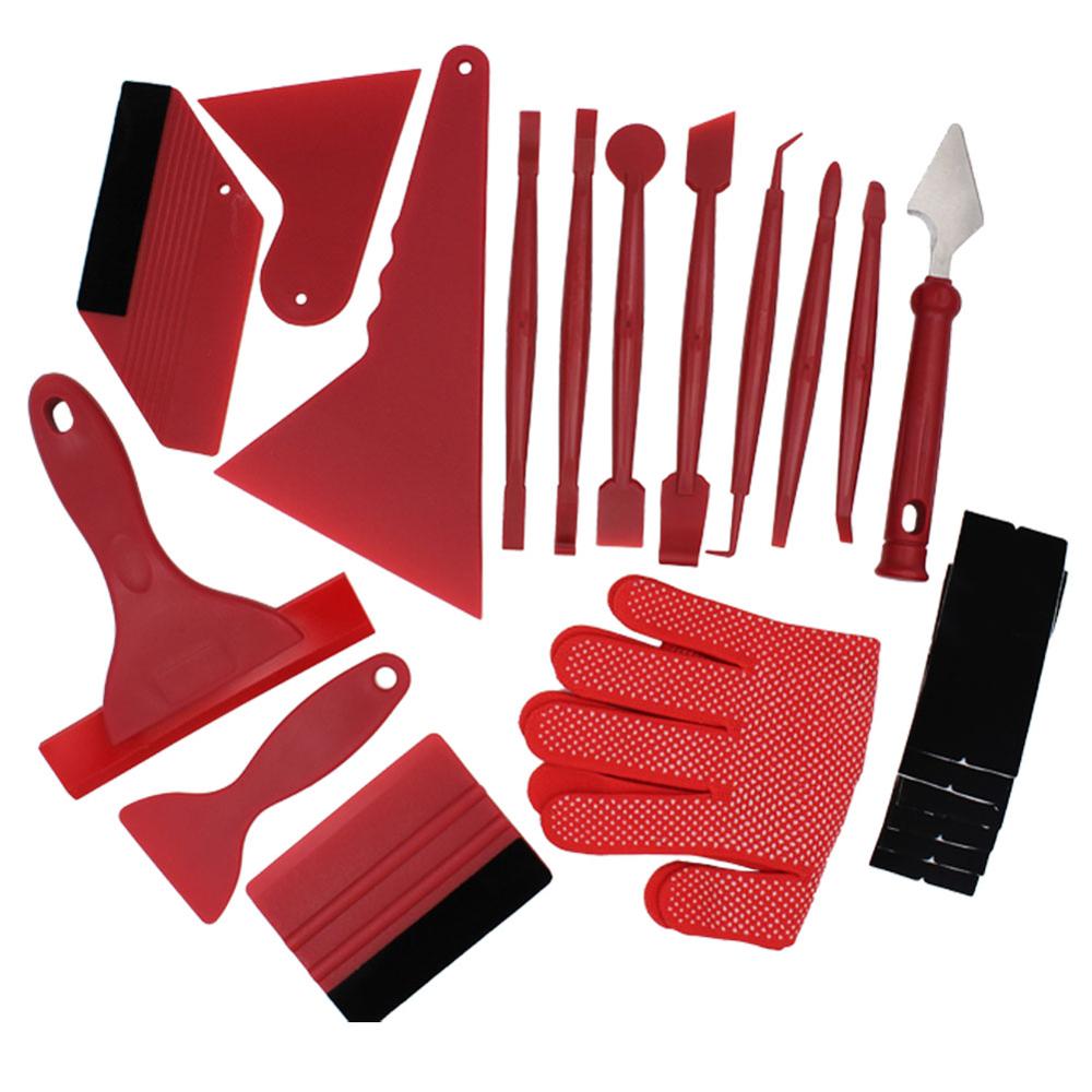 Car Vinyl Wrap Tools Carbon Fiber Film Wrapping Cutter Aid Tool Auto Window Tint Squeegee Razor Scraper Sticker Car Accessories: RD
