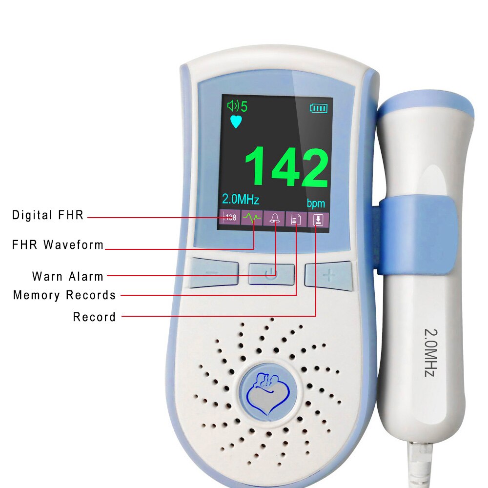 Fetal doppler baby monitor доплер для беременных lcd display bærbar baby pulsmåler til gravide