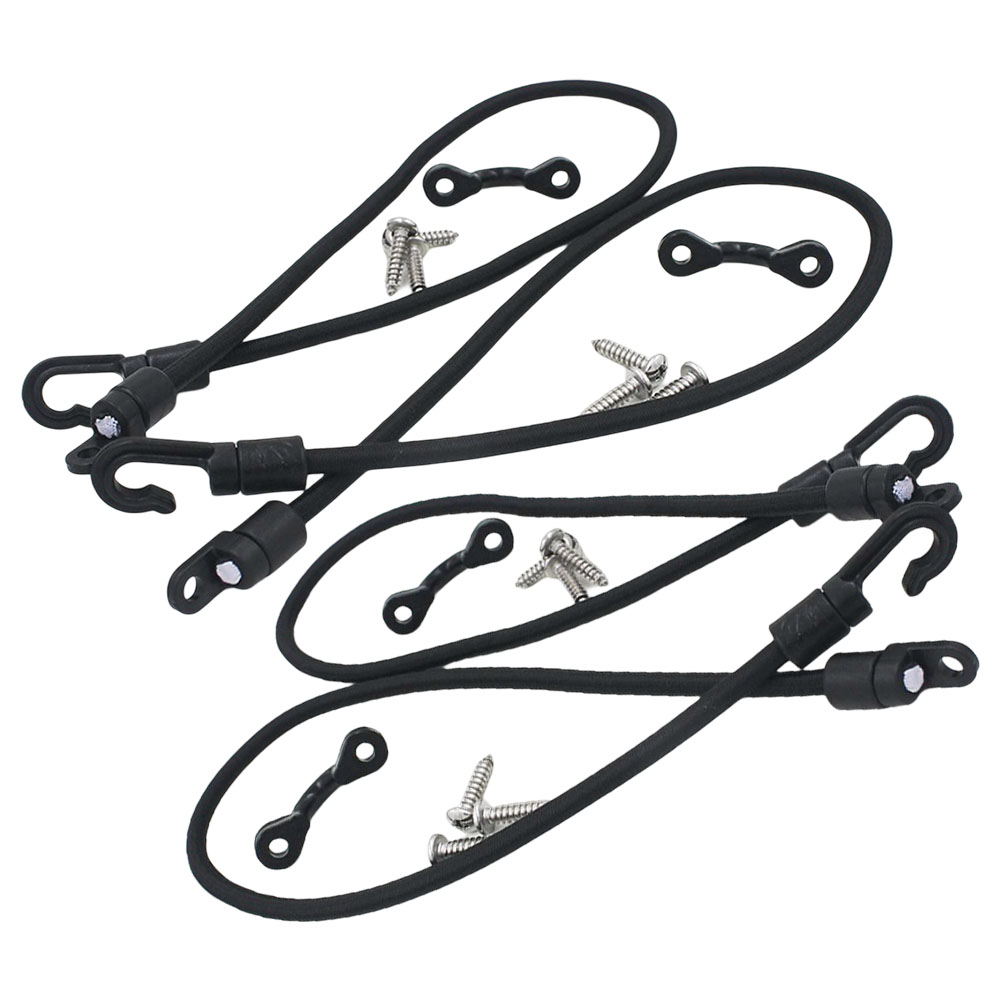 Rod Tie Down Solution High Performance Elastic Straps Specifically for Boat Decks and For Kayaks Set of 4