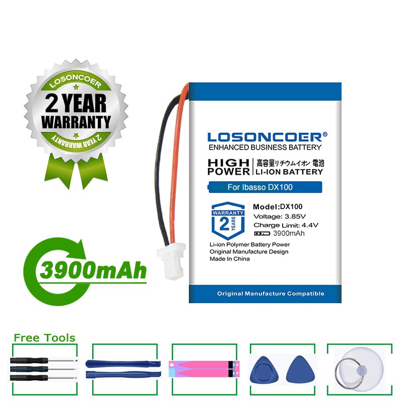 LOSONCOER Battery 3900mAh Battery For Ibasso DX100 HDP-R10 Hifi Player