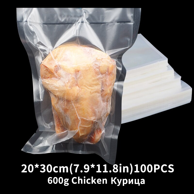 100PCS /Lot Vacuum Bags For Food BPA-Free Storage Film Heated& Freezer Bags Kitchen Food Grade Packaging Bag For Vacuum Sealer: 20-30cm100pcs