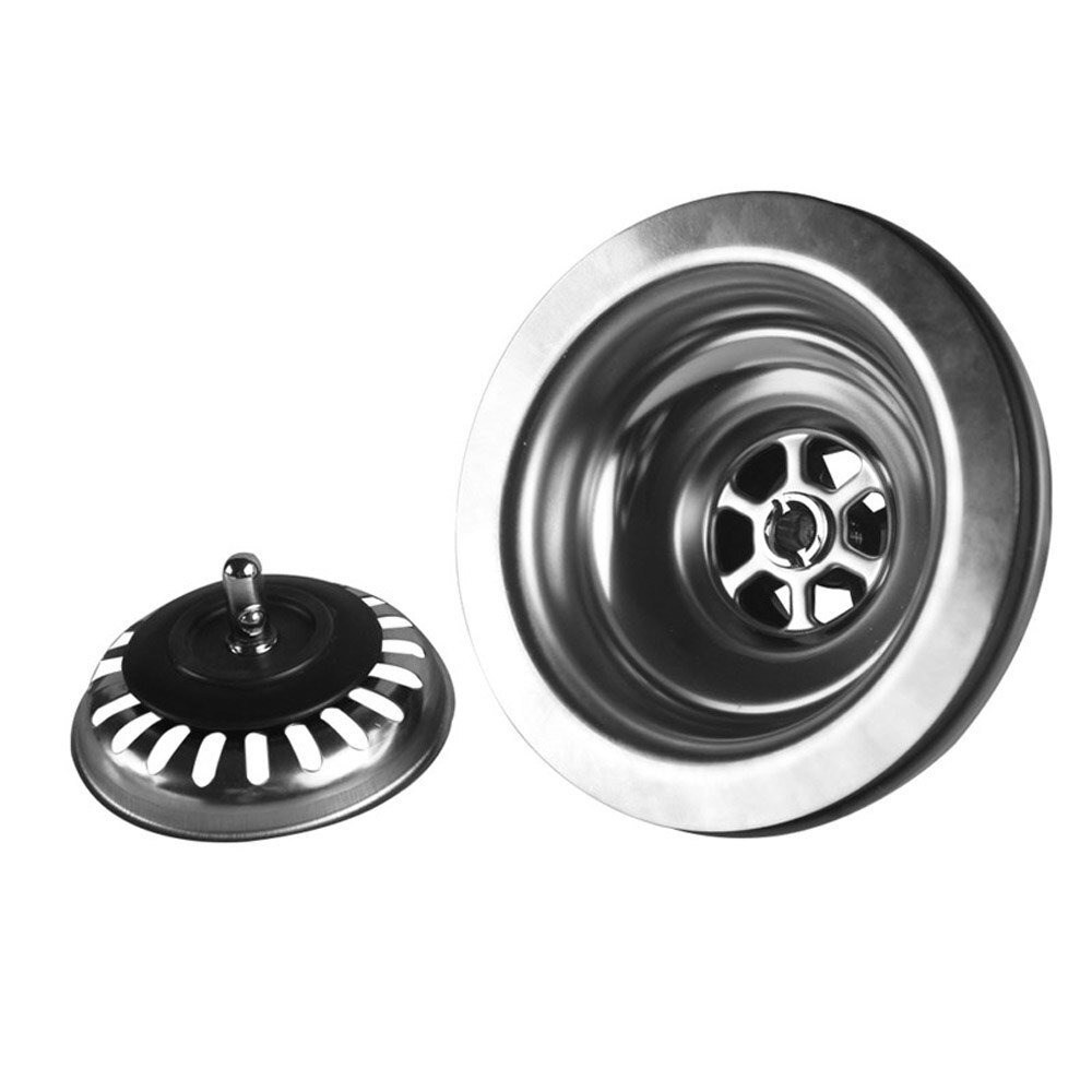 Talea 114&110mm Stainless Steel Kitchen Sink Drain Assembly Waste Strainer and Basket Strainer Stopper Waste Plug Sink Filter: 114mm