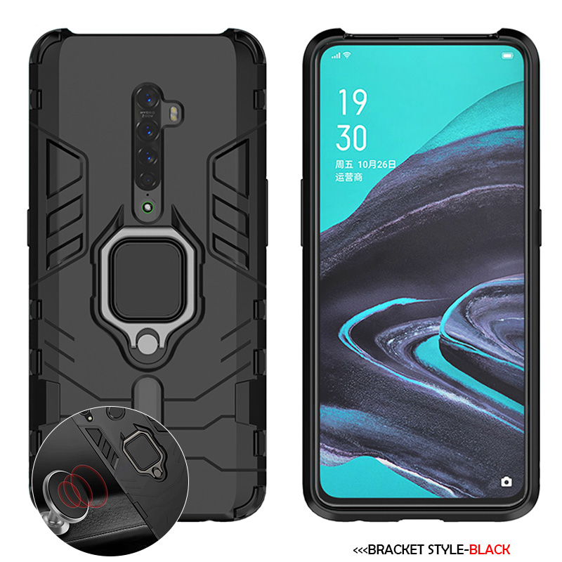 Stötsäkert fodral för oppo reno 3, reno 2 z 2f ace 10x, zoom  k3 a1k a9 a11x, realme 3 5 pro x  x2 xt c2, magnetiskt telefonskydd: Polyester / Svart