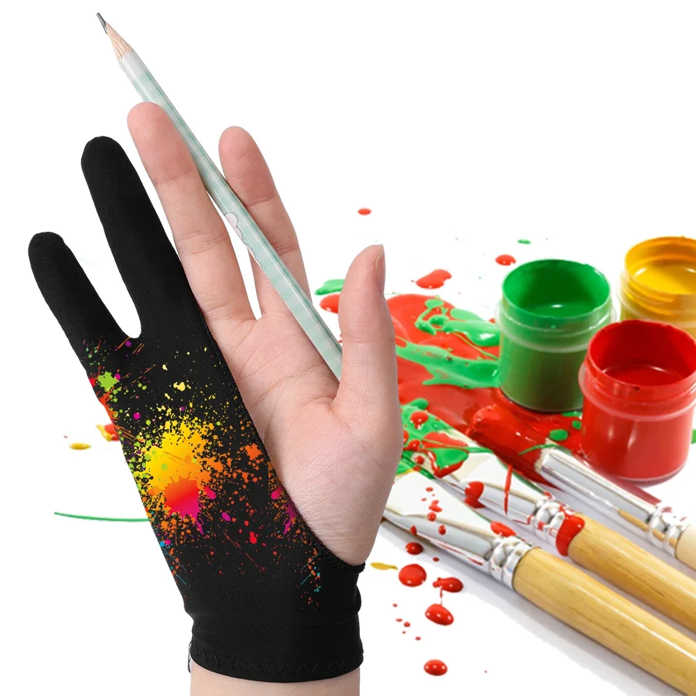 Zeichenhandschuh, Handflächenabweisung, Zwei-Finger-Handschuhe für Apfel IPad, kapazitives Tablette, Bildschirm, Künstler, Rechts-/Linkshand-Grafiktablett
