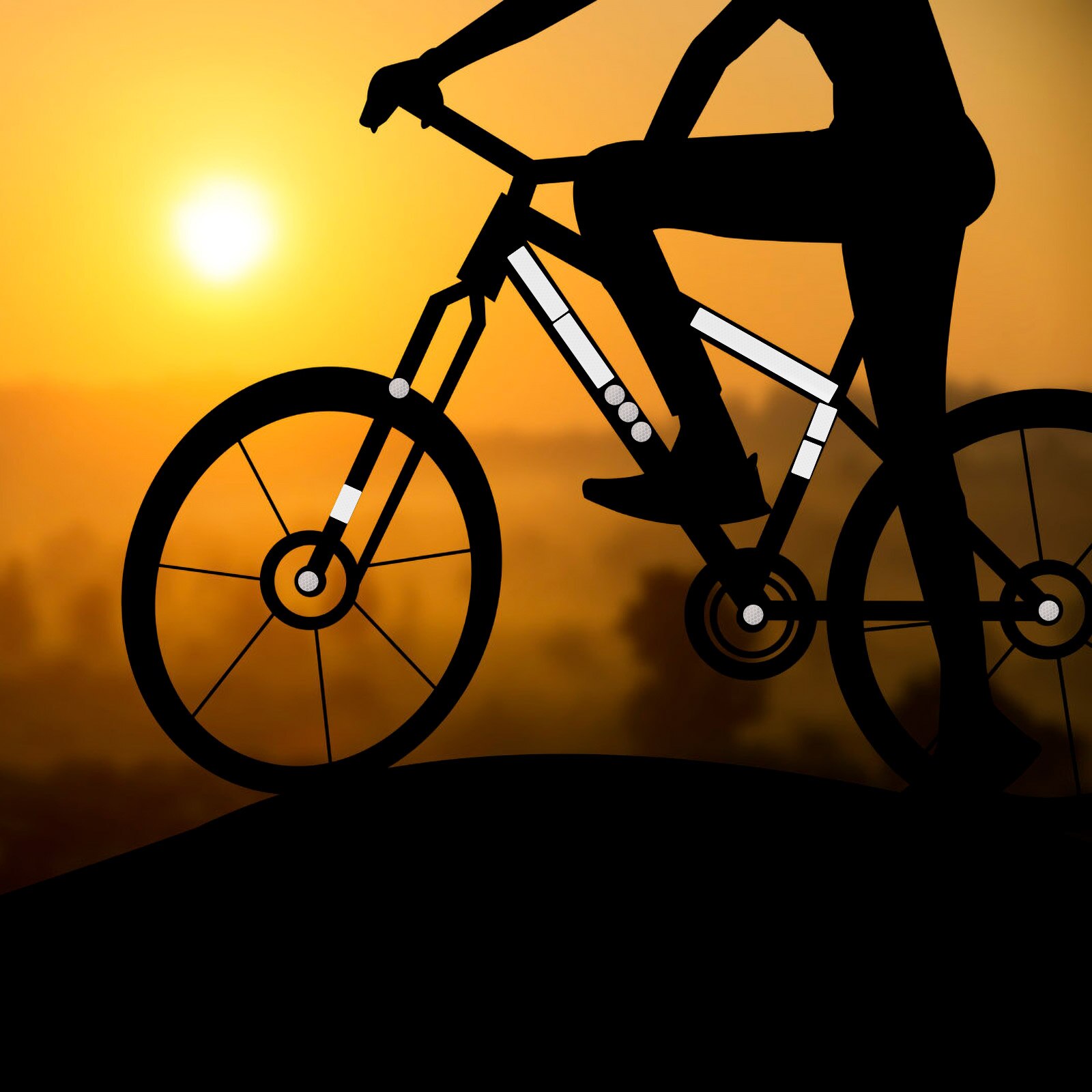 1 Sheet Bike Reflective Strips Bike Warning Strips Cycling Strips