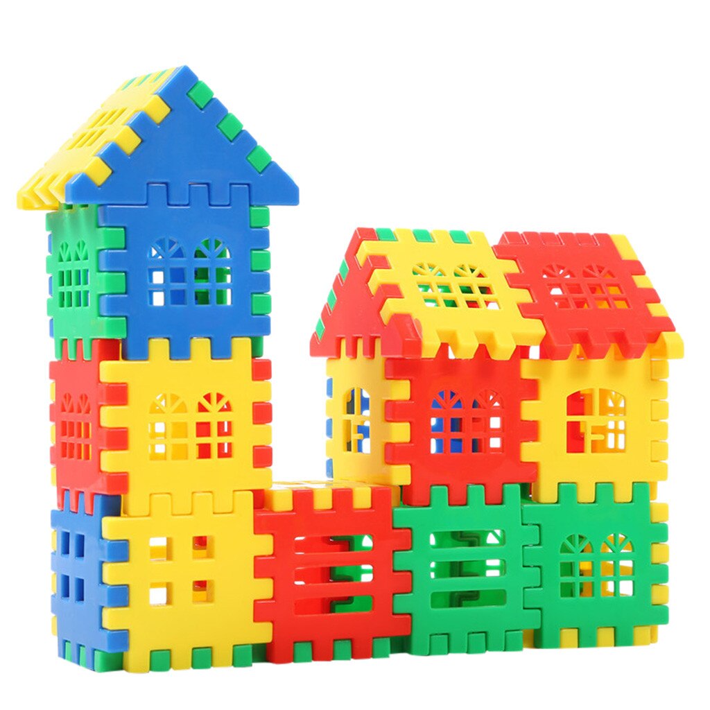 50/100/160PCS DIY Children's Puzzle Plastic Block Spellers House Storage Box Parent Child Interactive Games Educational Toys: C