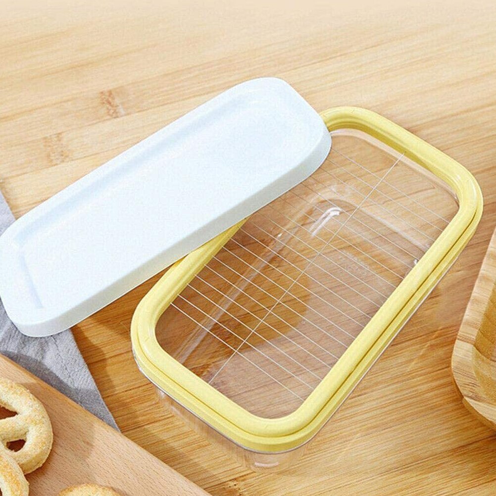 Kitchen Portable Home Butter Box Cutting Food With Lid Rectangle Container Sealing Storage Dish Cheese Keeper