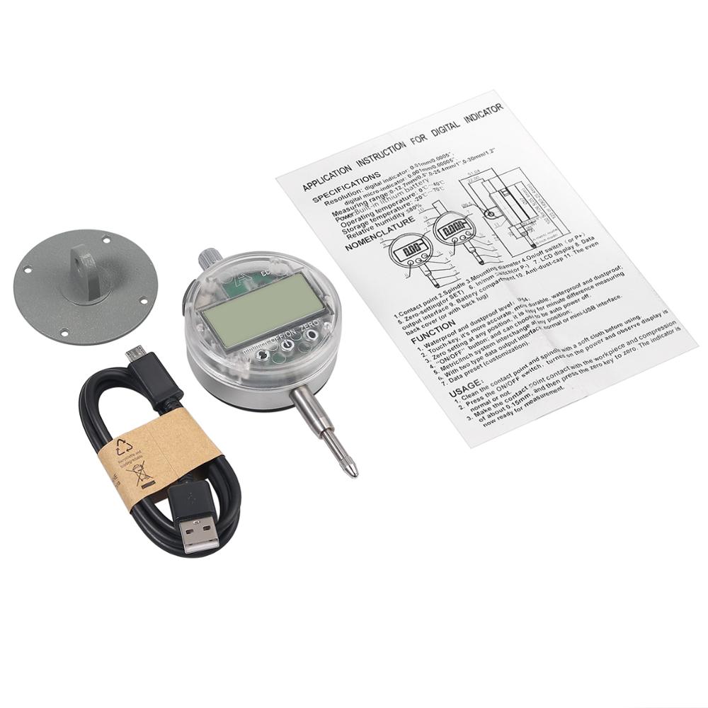 Neoteck Touch Switch Digital Dial Indicator 0.01mm/0.0005'' Range DTI Gauge Dial Test Indicator 12.7mm/0.5'' Dial Tester
