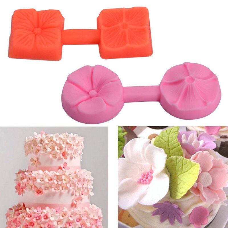 2 stk søde 3d roser blomster fondant kage chokolade sugarcraft formskærer silikone værktøj