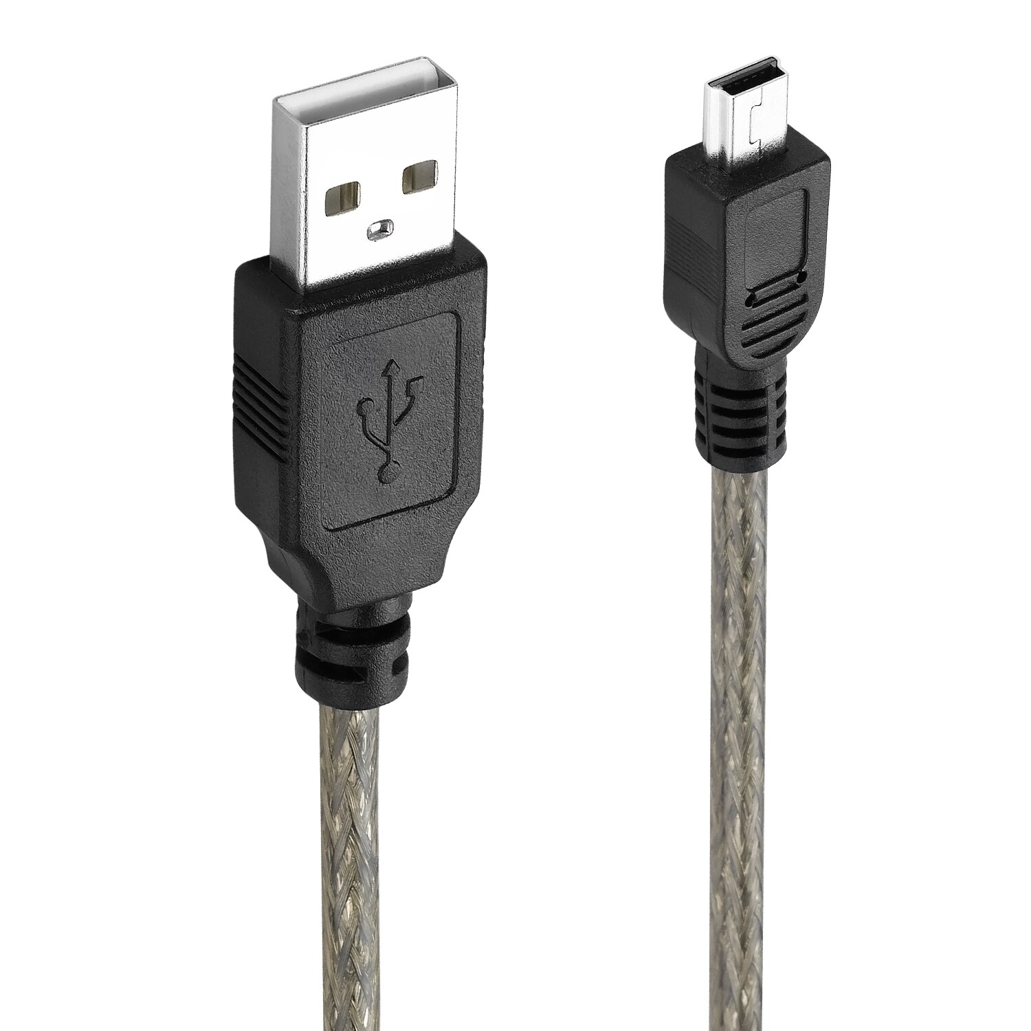 Bochara USB 2.0 Type A Male to Mini 5Pin Male Mini 5Pin USB Cable 24+28AWG Foil+Braided Shielded 1.5m 3m 5m