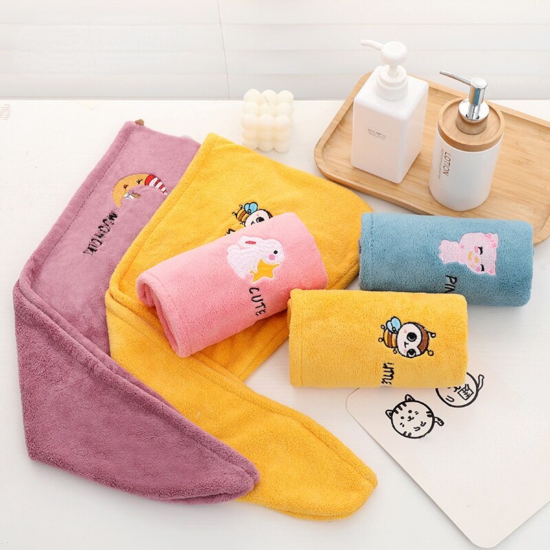 Kvinder mikrofiber håndklæde hår håndklæde badehåndklæder til voksne hjemme frotté håndklæder badeværelse serviette de douche turban til tørring af hår