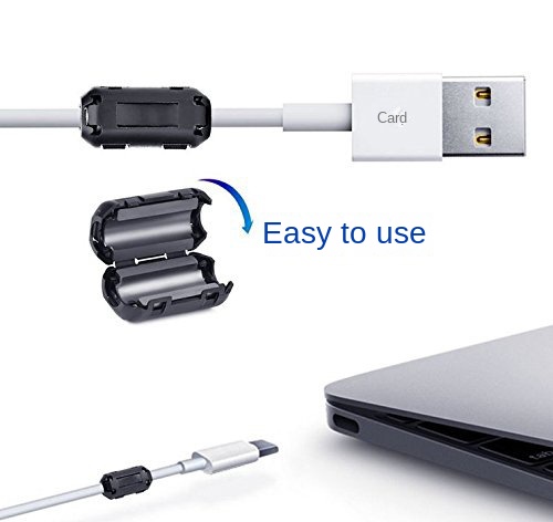 5 uds Snap-in Anti-interferencia ferrita CoreCord anillo estrangulador RFI EMI filtro supresor de ruido para antena USB Cable de Audio HDMI