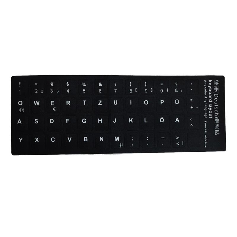 2PCS Keyboard Stickers Multi-Language For English/Spanish/German/Korean/Italian/French/Thai/Japanese/Arabic Keyboard Stickers: German