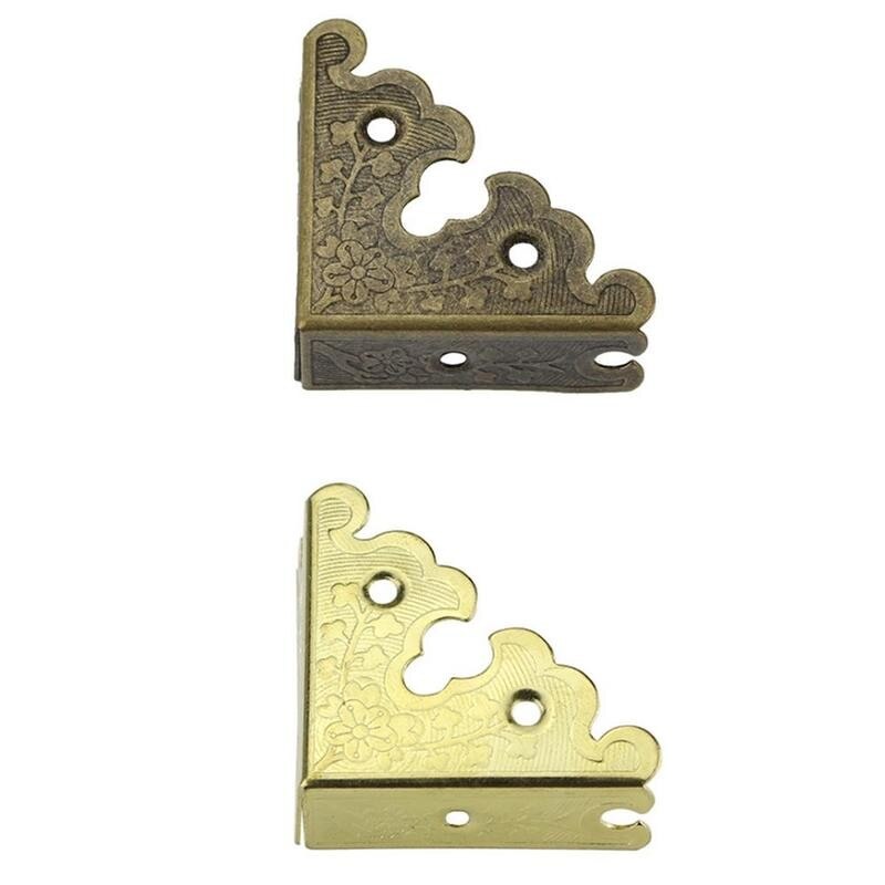 1pc Antique Style Iron Corner Protection Printing Right Iron Protection Angle Wrap Wooden Box Furniture Cabinet Corner Corn G2F8