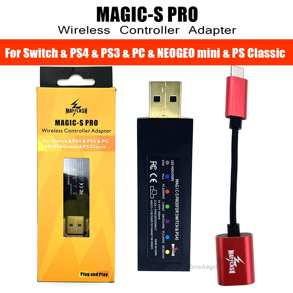 MayFlash MAGIC-S PRO Wireless Controller Adapter for Nintend Switch/for PS4/for PS3/for NEOGEO mini/for PS Classic