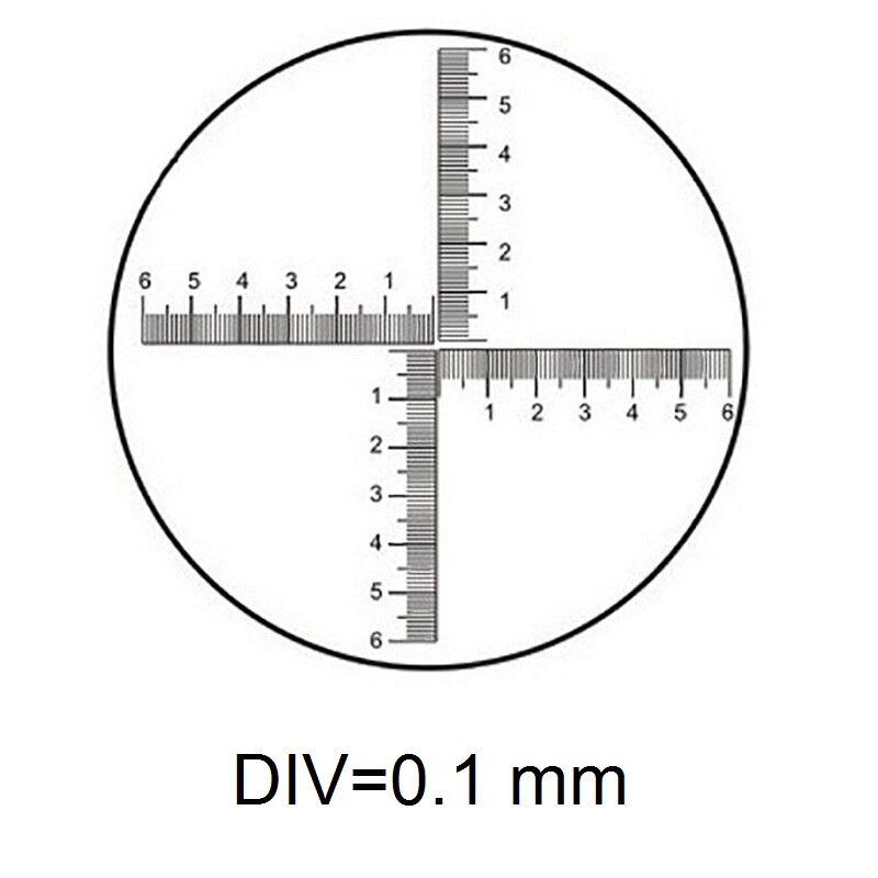 Optiskt mikroskop mikrometer diameter 20mm okular okulär kalibrering xy kors linjal rutnät koncentriska cirklar riktmedelsskala: Ms -1- k
