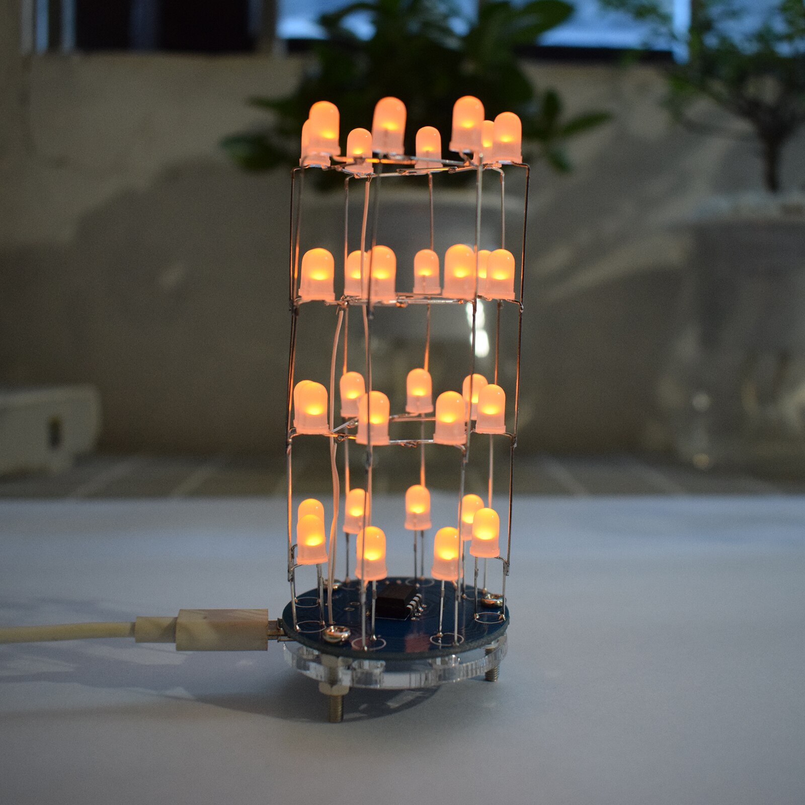 Led Cilindrische Cube8x4 Licht Kubus Elektronische Diy Eenvoudige Maken Kit Voor Beginners: Orange LED