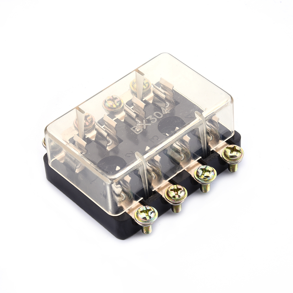 4 Way Fuse Box DC 12V - 32V Circuit Car Trailer Auto Blade Fuse Box Block Holder For AGC &amp; JSO Fuses