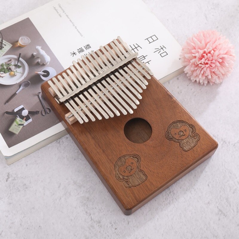 17- taster kalimba thumb piano kinesisk stjernetegn mønster bærbart thumb piano gir god lyd og studiebok for nybegynnere: Ape