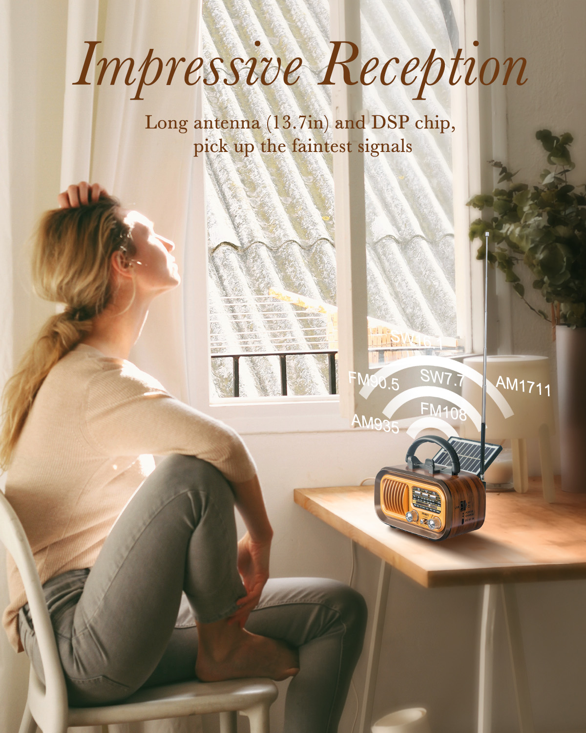 Multifunktions-Bluetooth-Lautsprecher Retro-Radio FM AM SW Tragbare Radios Solarmodule Wiederaufladbares Kurzwellenradio Subwoofer Audio