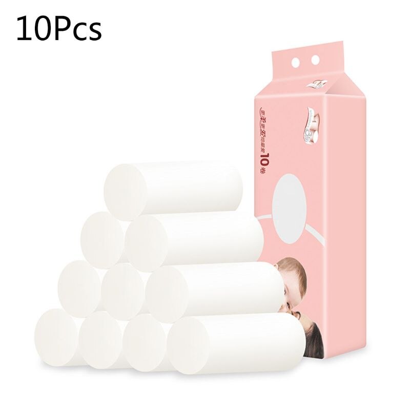 10 rouleaux de papier hygiénique en pâte de bambou 3 ou 4 plis épaissir le bain biodégradable
