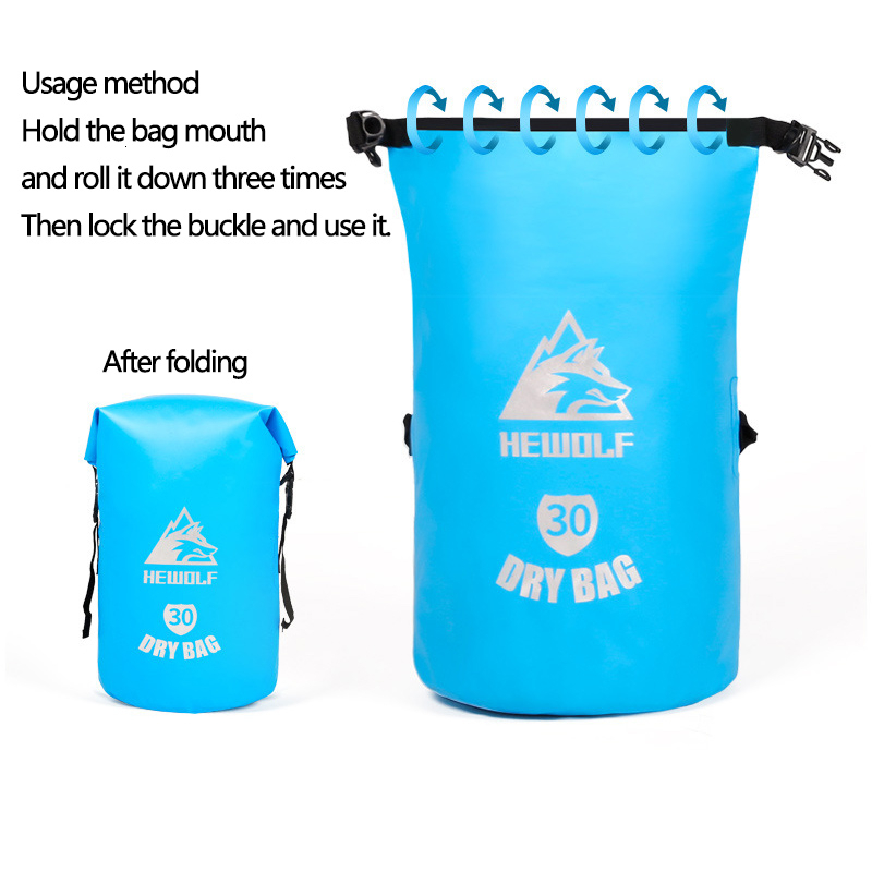 Bolsa impermeable al aire libre Camping buceo compresión natación playa almacenamiento flotante a la deriva portátil impermeable bolsa de cubo PVC