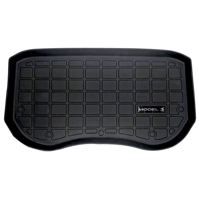 Car TPE Rubber Rear Trunk Storage Mat Front Trunk Mat Floor Waterproof Tasteless Protective Pads for Tesla Model 3 3PCS: front box mat