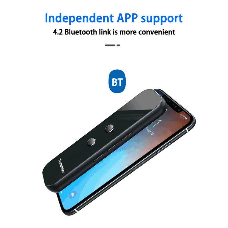 1pc mini tradutor inteligente sem fio 72 idiomas em dois sentidos em tempo real tradutor de voz instantânea aplicativo fotografia translaty bluetooth