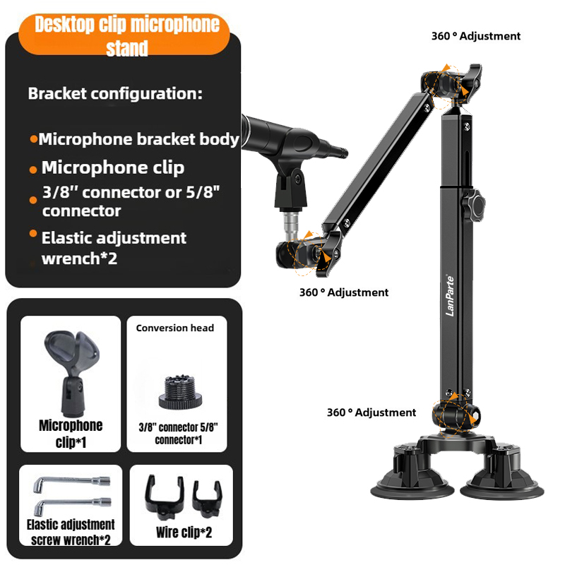 Mikrofonarm-Mikrofonständer für Blau Yeti FIFINE bin8 K669B HyperX QuadCast SoloCast beim2020 Shure SM7B MV7 und andere Mikrofonen: Grau
