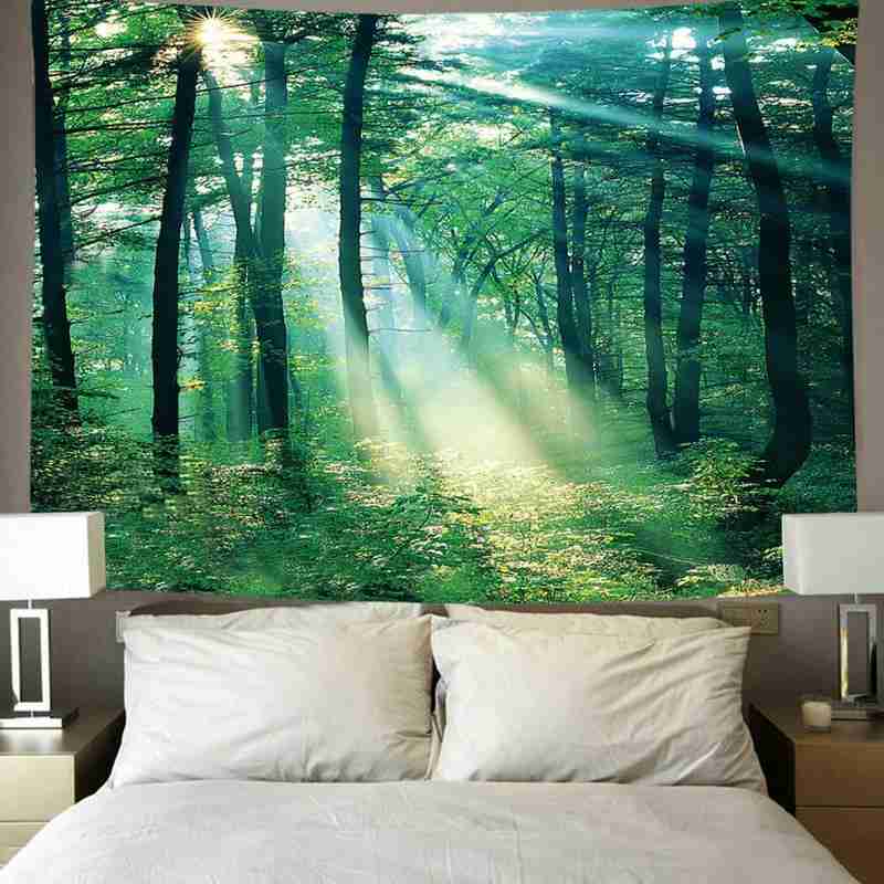 Foresta Pianta Paesaggio Arazzo Paesaggio Naturale Arazzo Mandala Coperte E plaid Parete hippy Indiano Della Boemia sospeso arredamento Copriletto C4T0