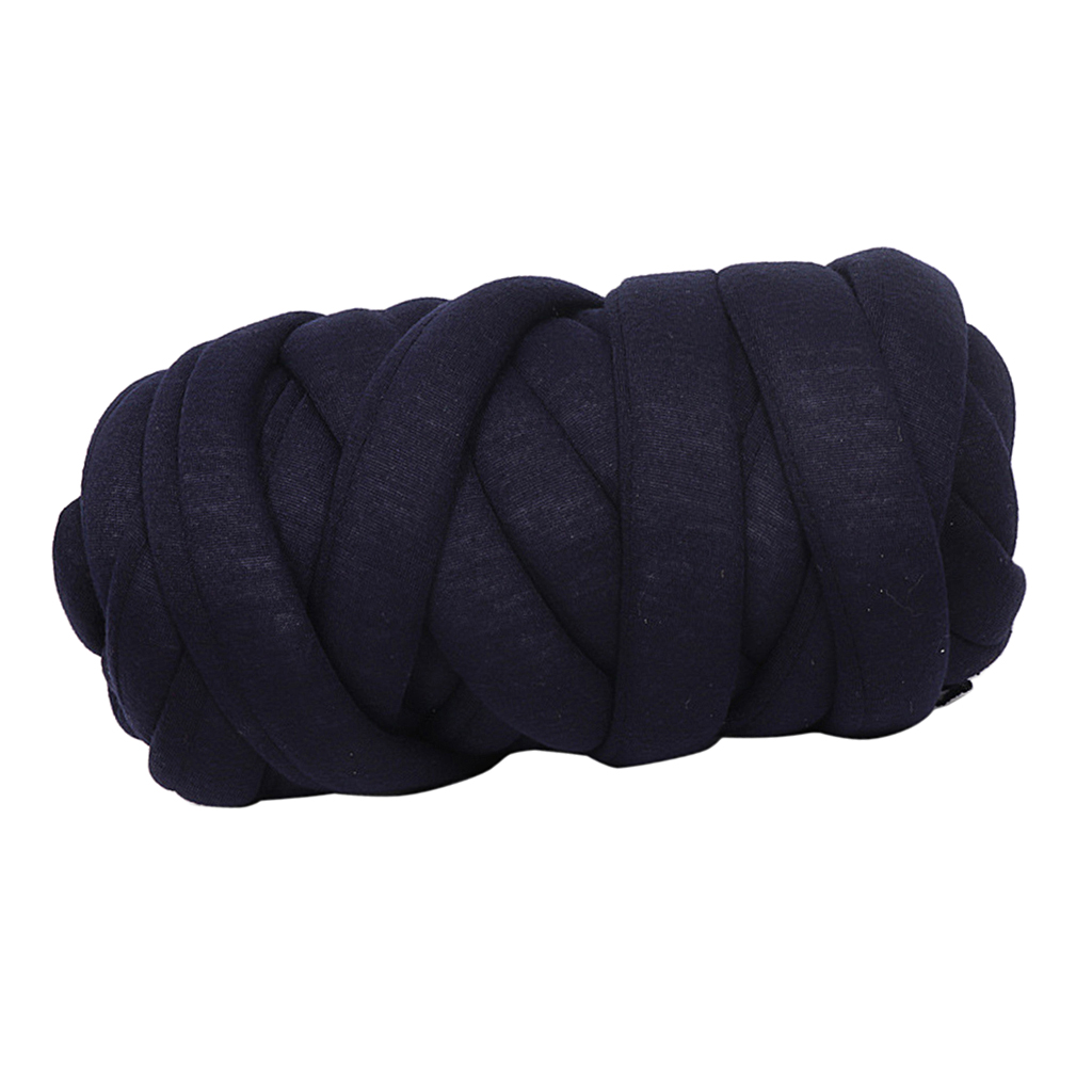 25 Meters Chunky Wool Yarn Soft Bulky Arm Knitting Wool Roving Crocheting DIY Craft: Dark Blue