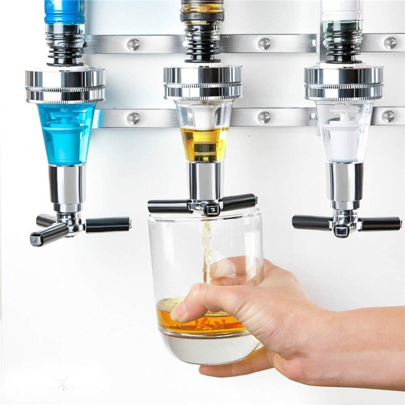 1-8Pcs 1/2/3/4 Bottle Bar Beverage Liquor Dispenser Holder Alcohol Drink Shot Wall Mounted 1-4 Station Beer Wine Pourers Divider