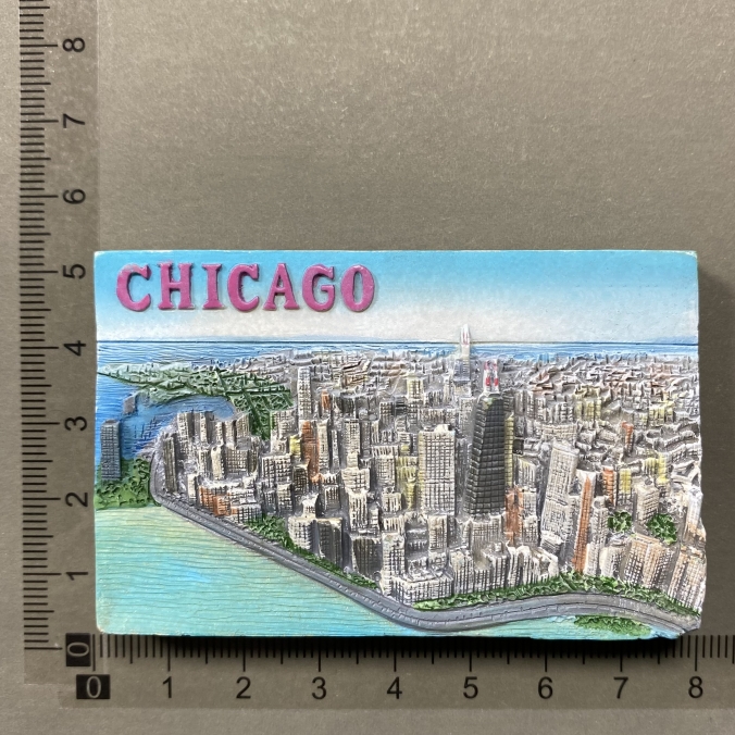 North America USA York Florida Las Vegas San Francisco Chicago Fridge Magnets Tourism Souvenir Refrigerator Magnetic: Pink