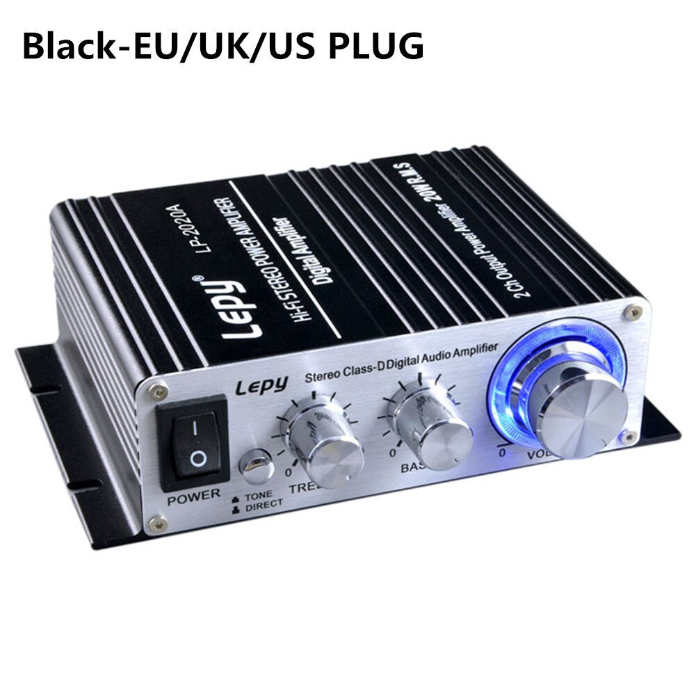 AMPLIFICADOR DE COCHE Digital de pequeño amplificador de potencia de alimentación estándar de EE 3A UE/EE. UU/Reino Unido plug negro de LP-2020A