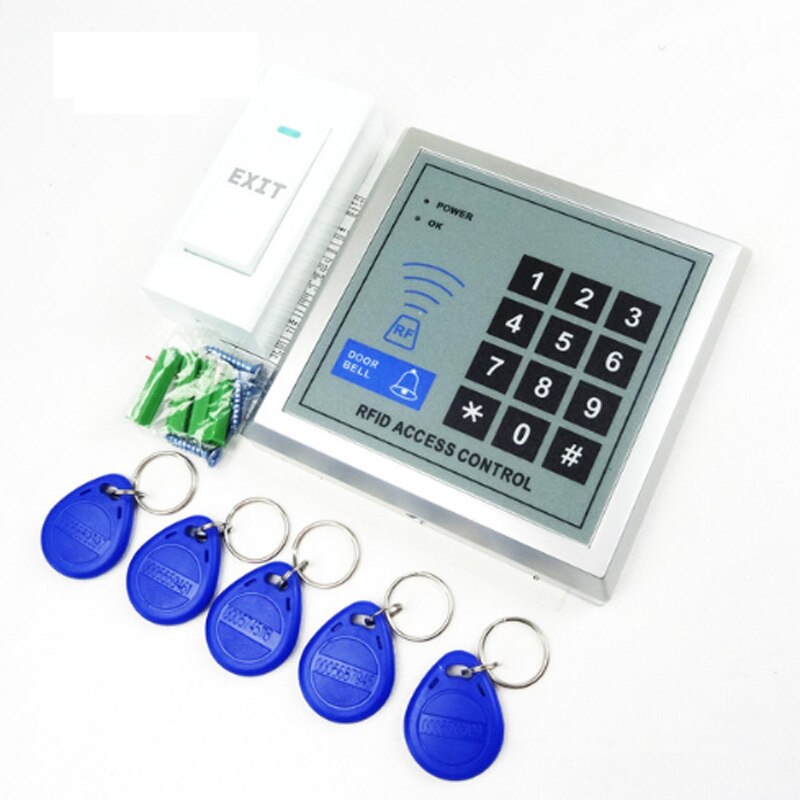Standalone Access Controller with 10pcs EM keychains RFID Access Control Keypad digital panel Card Reader For Door Lock System: kit1