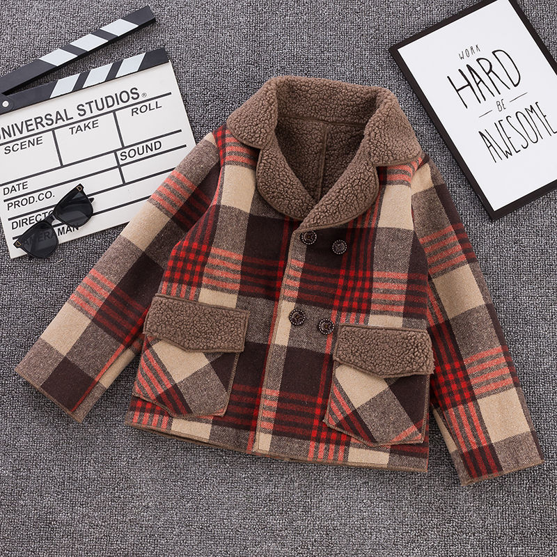 Płaszcz zimowy dla chłopców gruba wełniana kurtka długa dla dzieci ciepły flanela odzież wierzchnia jesień anglia nastoletni chłopiec dzieci ubrania 3-12Y: czerwony / 10 t