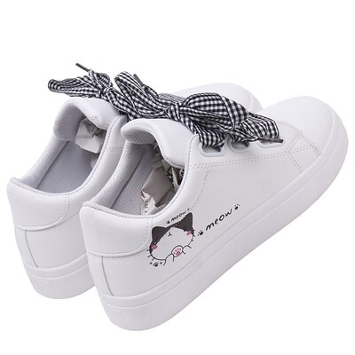 Vrouwen Sneakers Voorjaar Zomer Vrouwelijke Schoenen Handgeschilderde Casual Schoenen Zapatillas Deportivas Mujer: WHITE / 36
