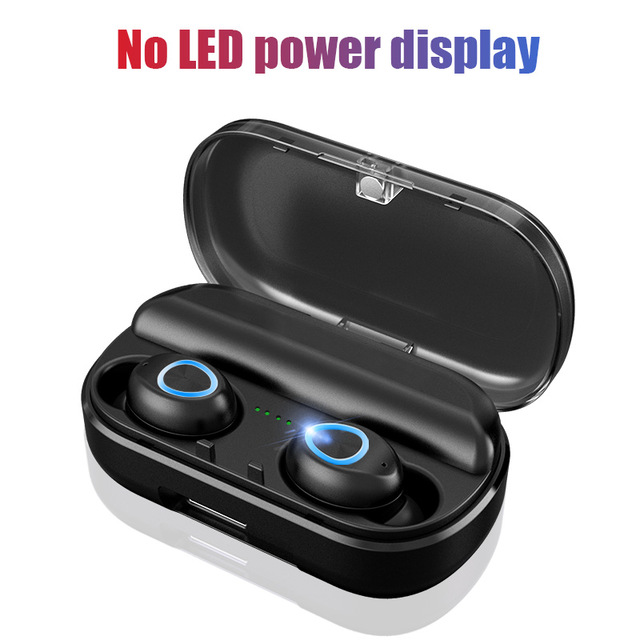 HKFZ Wireless Earphone Bluetooth V5.0 Sports Wireless Headphone LED Display Touch Control Stereo Earbuds with Microphone Headset: style A