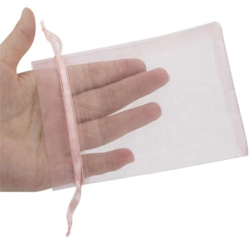 50 Uds. Bolsas de joyería con cordón de Organza rosa, bolsas de para boda, , de Festival de Navidad, embalaje de bolsas de dulces para Festival
