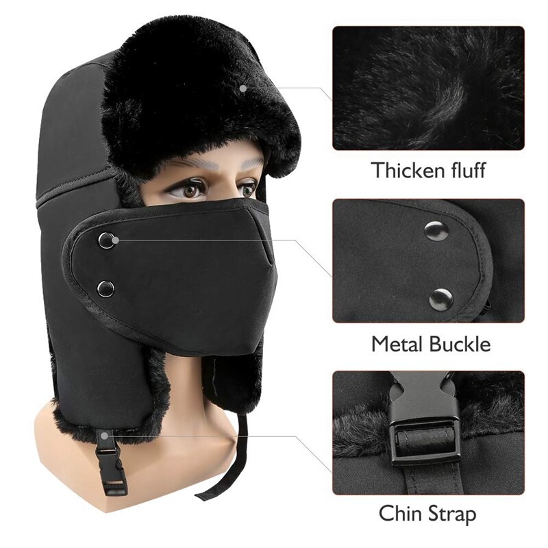 Windproof and Warm Earmuffs in Winter Removable Face Mask Windproof Waterproof and Breathable Including Free Collar