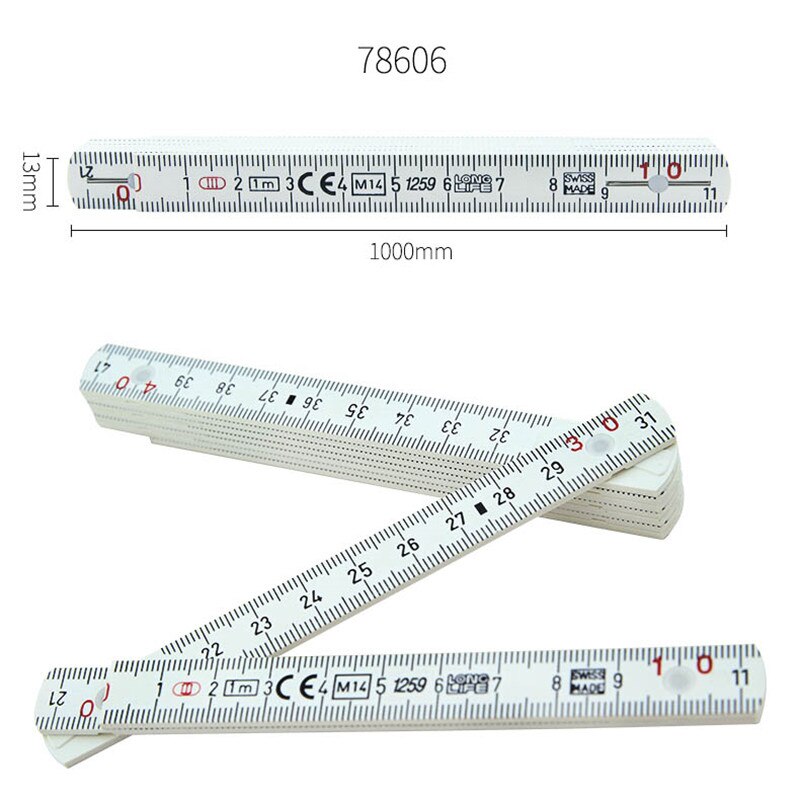 SHINWA Woodworking Plastic Folding Ruler Fiberglass Insulation Ruler: 78606